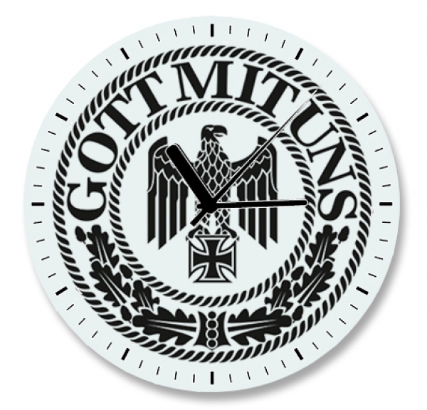 Wanduhr aus Glas - Gott mit uns Wanduhr aus Glas - Gott mit uns