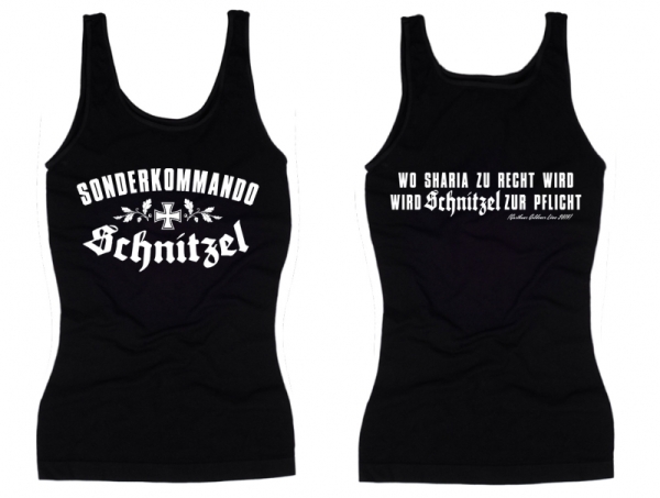 Frauen Top - Sonderkommando Schnitzel - schwarz/weiß Frauen Top - Sonderkommando Schnitzel - schwarz/weiß