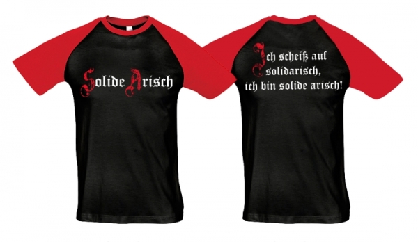Raglan T-Shirt - Solide Arisch - schwarz/rot Raglan T-Shirt - Solide Arisch - schwarz/rot