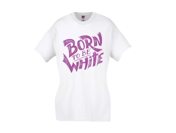 Frauen T-Shirt - Born to be white - Logo - weiß/lila Frauen T-Shirt - Born to be white - Logo - weiß/lila