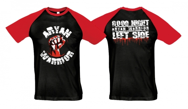 Raglan T-Shirt - Aryan Warrior - Good Night Left Side - schwarz/rot Raglan T-Shirt - Aryan Warrior - Good Night Left Side - schwarz/rot
