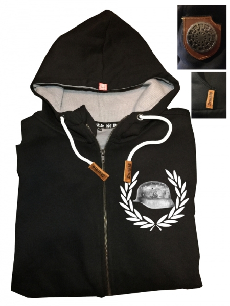 Druck18 Premium - Kapuzenjacke - Der Stahlhelm - schwarz Druck18 Premium - Kapuzenjacke - Der Stahlhelm - schwarz