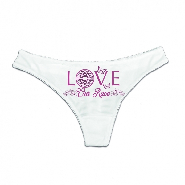 String Tanga - Love our Race - weiß/rosa String Tanga - Love our Race - weiß/rosa