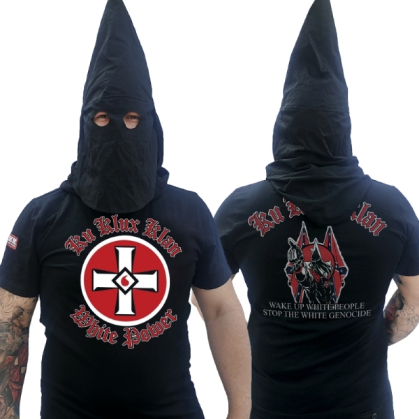 Premium Shirt - KKK mit Maskenfunktion - White Power - schwarz Premium Shirt - KKK mit Maskenfunktion - White Power - schwarz