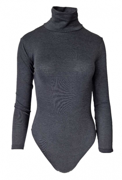 Damenbody - Grau - mit Rollkragen Damenbody - Grau - mit Rollkragen
