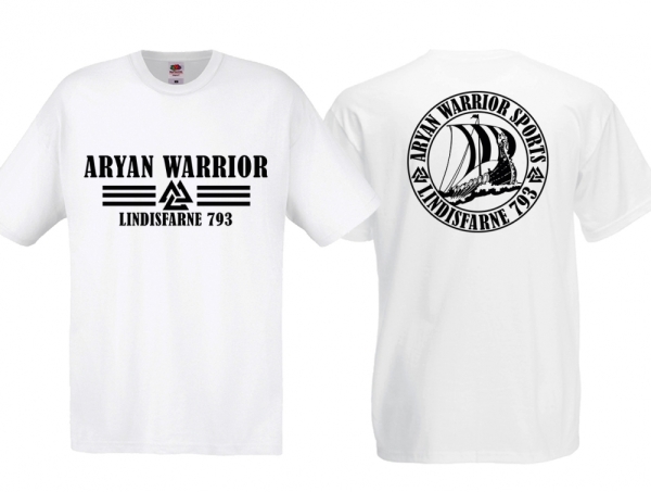 Frauen T-Shirt - Aryan Warrior - Lindisfarne 793 - Motiv 2 - Weiß Frauen T-Shirt - Aryan Warrior - Lindisfarne 793 - Motiv 2 - Weiß