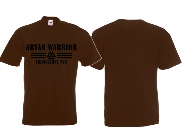 Frauen T-Shirt - Aryan Warrior - Lindisfarne 793 - Motiv 1 - Braun Frauen T-Shirt - Aryan Warrior - Lindisfarne 793 - Motiv 1 - Braun