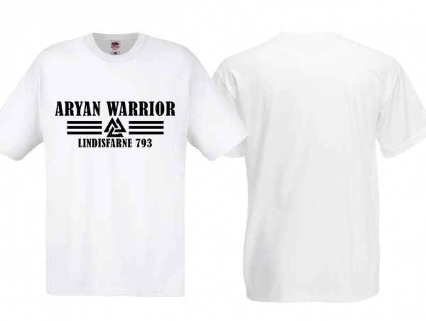 Frauen T-Shirt - Aryan Warrior - Lindisfarne 793 - Motiv 1 - Weiß Frauen T-Shirt - Aryan Warrior - Lindisfarne 793 - Motiv 1 - Weiß