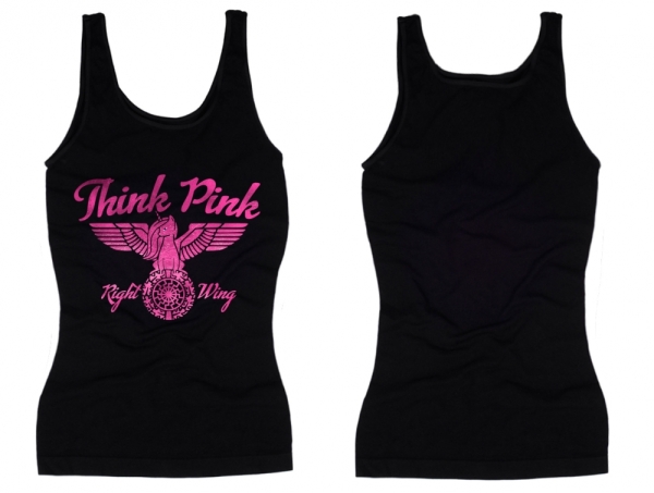 Frauen Top - Think Pink - Right Wing - schwarz Frauen Top - Think Pink - Right Wing - schwarz