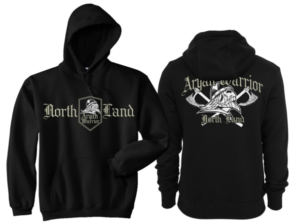 Kapuzenpullover - Aryan Warrior - North Land - Axmen - Motiv 2 - schwarz Kapuzenpullover - Aryan Warrior - North Land - Axmen - Motiv 2 - schwarz