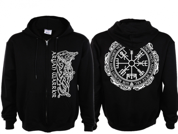 Kapuzenjacke - Aryan Warrior - Vegvisir - Motiv 2 Kapuzenjacke - Aryan Warrior - Vegvisir - Motiv 2