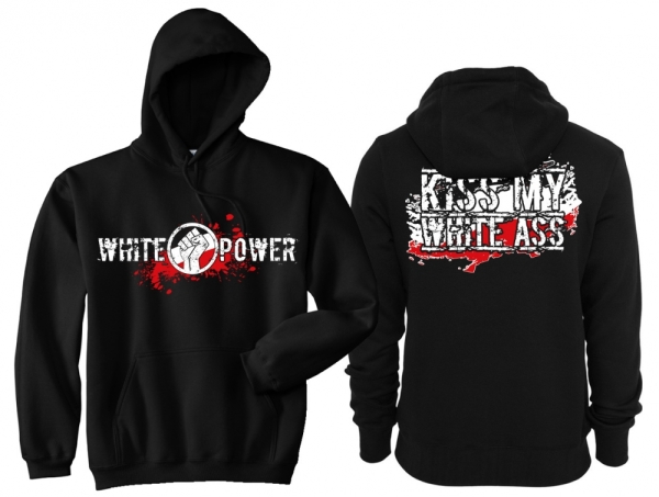 Frauen - Kapuzenpullover - Kiss My White Ass - schwarz-weiß-rot Frauen - Kapuzenpullover - Kiss My White Ass - schwarz-weiß-rot
