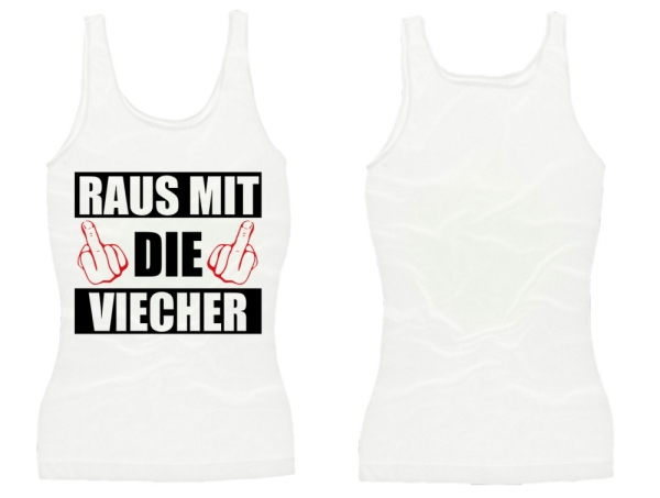 Frauen Top - Raus mit die Viecher - weiß Frauen Top - Raus mit die Viecher - weiß