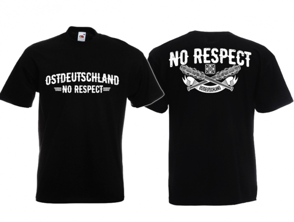 T-Hemd - Ostdeutschland - No Respect - schwarz/weiß - Motiv 1 T-Hemd - Ostdeutschland - No Respect - schwarz/weiß - Motiv 1