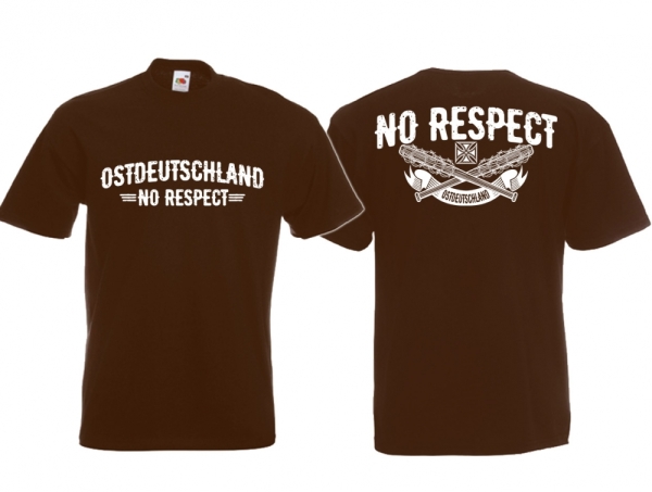 T-Hemd - Ostdeutschland - No Respect - braun/weiß - Motiv 1 T-Hemd - Ostdeutschland - No Respect - braun/weiß - Motiv 1
