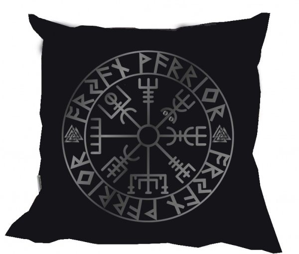 Kissen - Aryan Warrior - Vegvisir - schwarz/silber Kissen - Aryan Warrior - Vegvisir - schwarz/silber