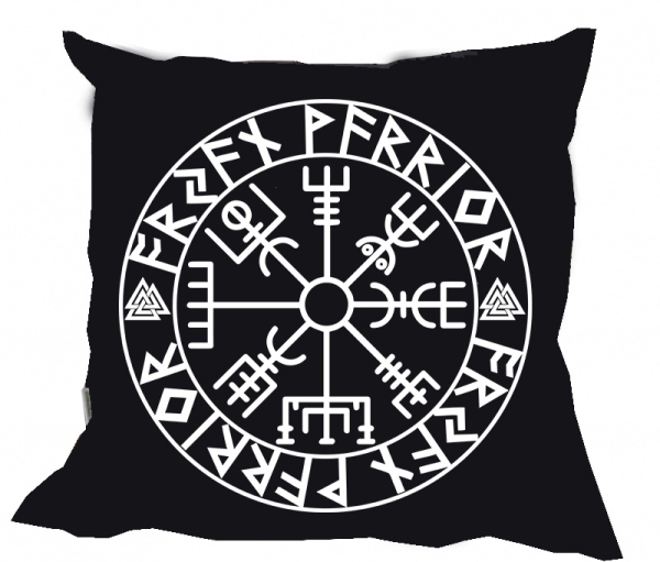 Kissen - Aryan Warrior - Vegvisir - schwarz/weiß Kissen - Aryan Warrior - Vegvisir - schwarz/weiß