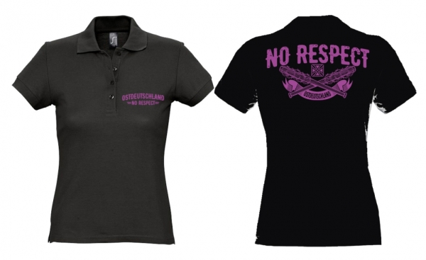Frauen Polo - Ostdeutschland - No Respect - schwarz/lila Frauen Polo - Ostdeutschland - No Respect - schwarz/lila