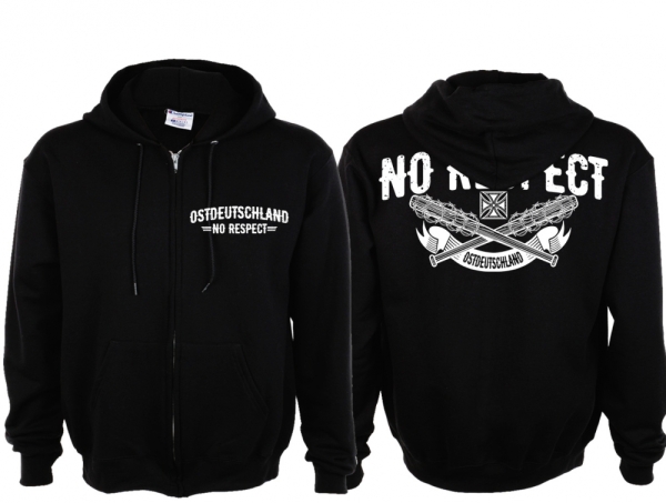 Kapuzenjacke - Ostdeutschland - No Respect - schwarz/weiß Kapuzenjacke - Ostdeutschland - No Respect - schwarz/weiß