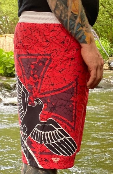 Premium Badehose - Gott mit uns - rot