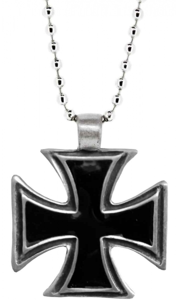 Halskette - Eisernes Kreuz - groß - mit Kugelkette Halskette - Eisernes Kreuz - groß - mit Kugelkette