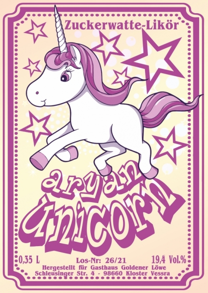Likör - Zuckerwatte - Aryan Unicorn Likör - Zuckerwatte - Aryan Unicorn