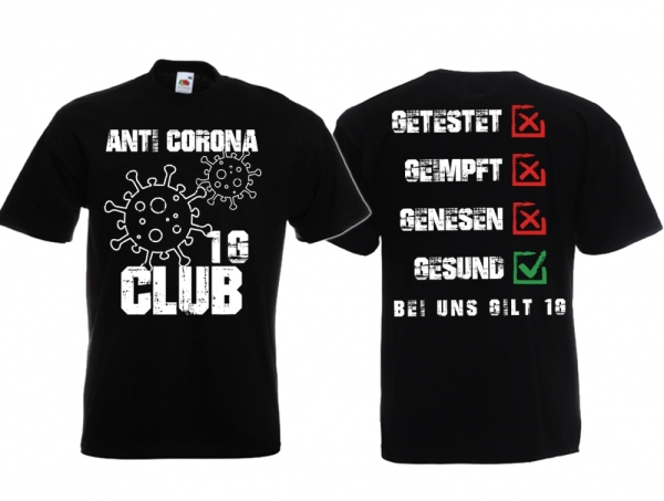 Frauen T-Shirt - Anti Corona Club - 1G Gesund - schwarz Frauen T-Shirt - Anti Corona Club - 1G Gesund - schwarz