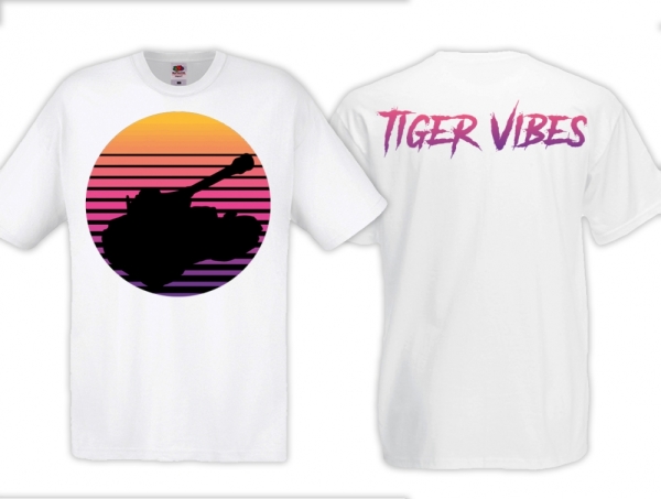 T-Hemd - Retro - Tiger Vibes - weiß T-Hemd - Retro - Tiger Vibes - weiß