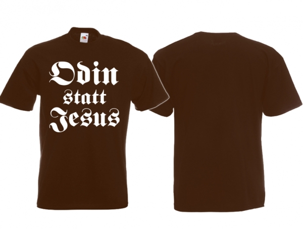Frauen T-Shirt - Odin statt Jesus - Motiv 3 - braun Frauen T-Shirt - Odin statt Jesus - Motiv 3 - braun