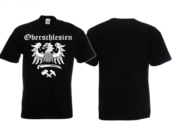 Frauen T-Shirt - Oberschlesien mit Adler - schwarz Frauen T-Shirt - Oberschlesien mit Adler - schwarz