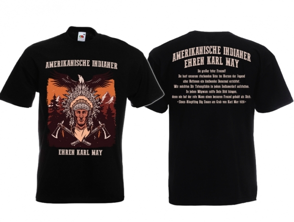 T-Hemd - Indianer - Amerikanische Indianer ehren Karl May - schwarz T-Hemd - Indianer - Amerikanische Indianer ehren Karl May - schwarz