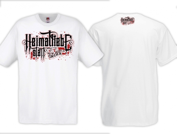 T-Hemd - Heimatliebe statt New World Order - Motiv 3 - weiß T-Hemd - Heimatliebe statt New World Order - Motiv 3 - weiß