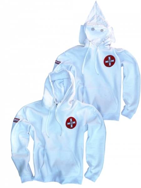 Premium Kapuzenpullover KKK mit Maskefunktion - weiß Premium Kapuzenpullover KKK mit Maskefunktion - weiß