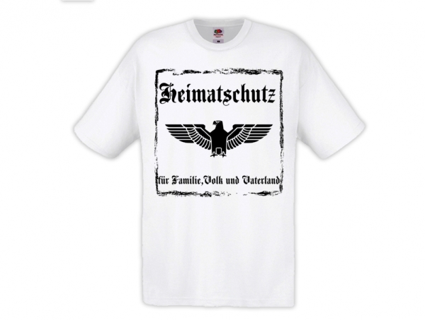 T-Hemd - Heimatschutz für Familie Volk und Vaterland - weiß/schwarz T-Hemd - Heimatschutz für Familie Volk und Vaterland - weiß/schwarz