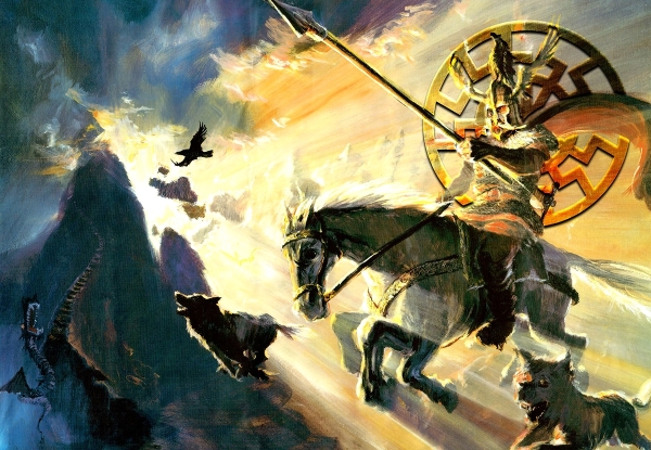 Poster - Kunstdruck - Odin auf Sleipnir - 48x33cm Poster - Kunstdruck - Odin auf Sleipnir - 48x33cm