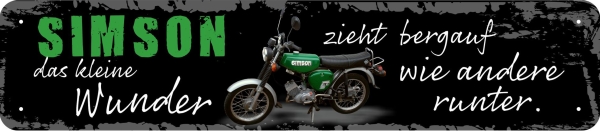 Blechschild - Simson das kleines Wunder (grün) - XXL Version - S209 (386) Blechschild - Simson das kleines Wunder (grün) - XXL Version - S209 (386)