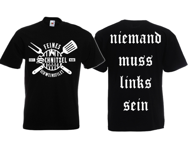Frauen T-Shirt - Feines Schnitzel Schweinsfilet - schwarz/weiß Frauen T-Shirt - Feines Schnitzel Schweinsfilet - schwarz/weiß