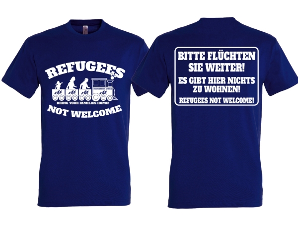 T-Hemd - Refugees not Welcome - Motiv 2 - navy T-Hemd - Refugees not Welcome - Motiv 2 - navy