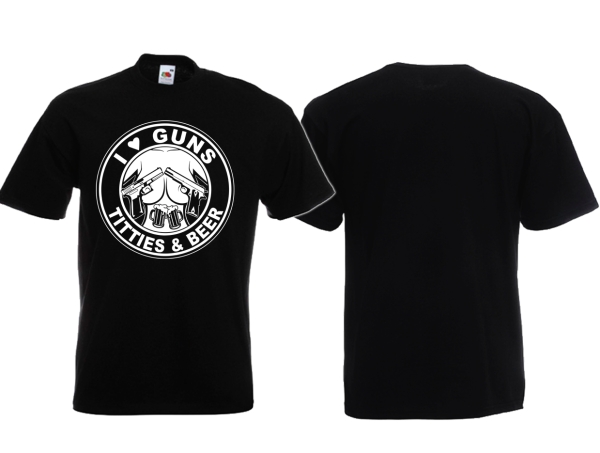 Frauen T-Shirt - I love Guns - Titties & Beer Frauen T-Shirt - I love Guns - Titties & Beer