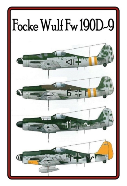 Holzschild - 20x30cm - Focke Wulf FW 190D-9 Holzschild - 20x30cm - Focke Wulf FW 190D-9