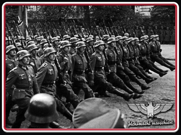 Blechschild - 20x30cm - Wehrmacht marschiert Blechschild - 20x30cm - Wehrmacht marschiert