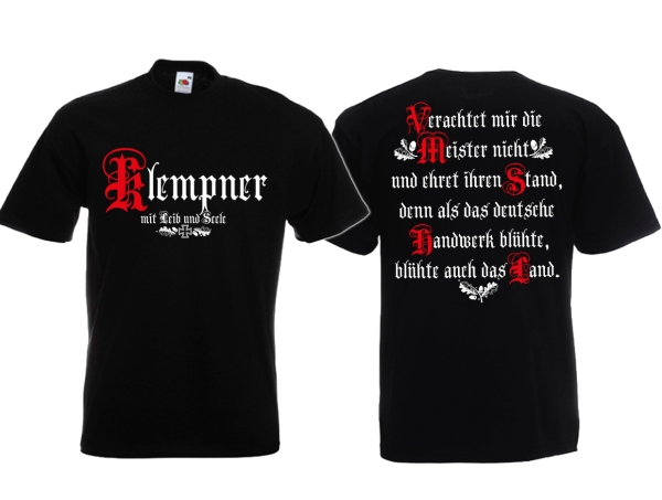 T-Hemd - Klempner - Mit Leib und Seele - schwarz T-Hemd - Klempner - Mit Leib und Seele - schwarz