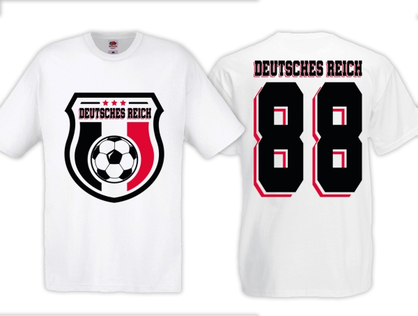T-Hemd - Fußball - Deutsches Reich - Trikot 88 - Motiv 2 - weiß T-Hemd - Fußball - Deutsches Reich - Trikot 88 - Motiv 2 - weiß