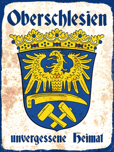 Holzschild - 12x18cm - Oberschlesien - Unvergessene Heimat Holzschild - 12x18cm - Oberschlesien - Unvergessene Heimat