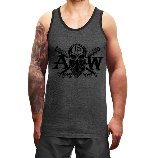 Muskelshirt/Tank Top - Used Look - Aryan Warrior - Motiv 2 - heather charcoal +++RAUSVERKAUF+++ Muskelshirt/Tank Top - Used Look - Aryan Warrior - Motiv 2 - heather charcoal +++RAUSVERKAUF+++