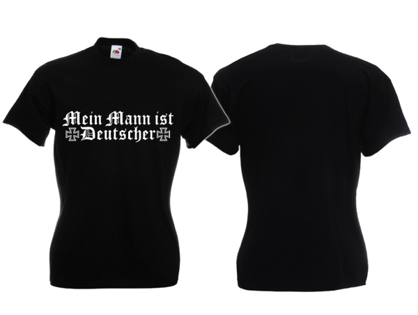 Frauen T-Shirt - Mein Mann ist Deutscher - schwarz Frauen T-Shirt - Mein Mann ist Deutscher - schwarz