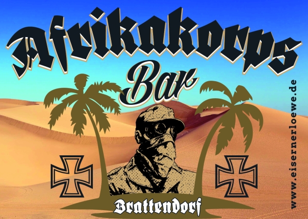 Afrikakorps Bar Brattendorf - Aufkleber Paket 10 Stück Afrikakorps Bar Brattendorf - Aufkleber Paket 10 Stück