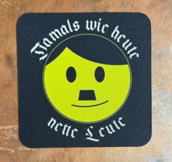 Getränkeuntersetzer - Nettes Gesicht - Damals wie heute Getränkeuntersetzer - Nettes Gesicht - Damals wie heute