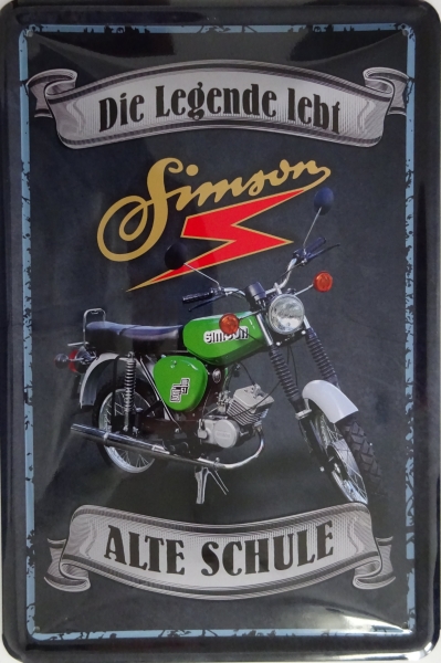 Blechschild - Simson - alte Schule - die Legende lebt (S51) - BS690 (454) Blechschild - Simson - alte Schule - die Legende lebt (S51) - BS690 (454)