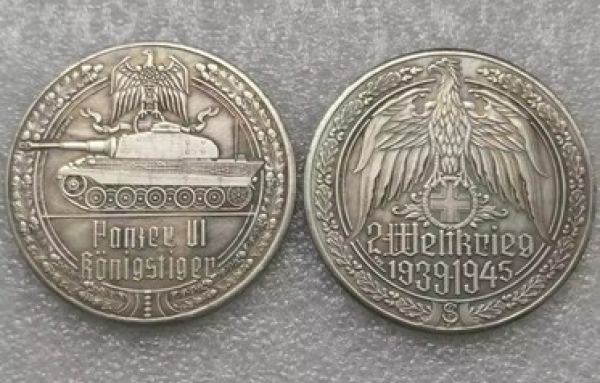 Medallie - Panzer - Königstiger - silbern - Sammleranfertigung Medallie - Panzer - Königstiger - silbern - Sammleranfertigung